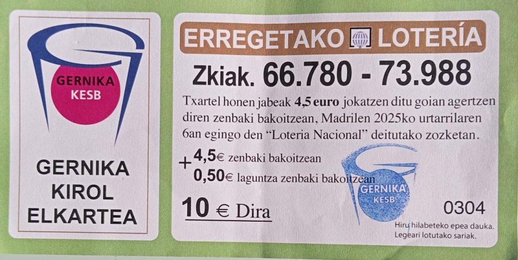 Erregetako loteria Gernika KESB